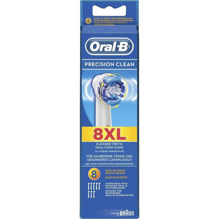 Oral-B Precision Clean Aufsteckbürsten für elektrische Zahnbürste, 8 Stück