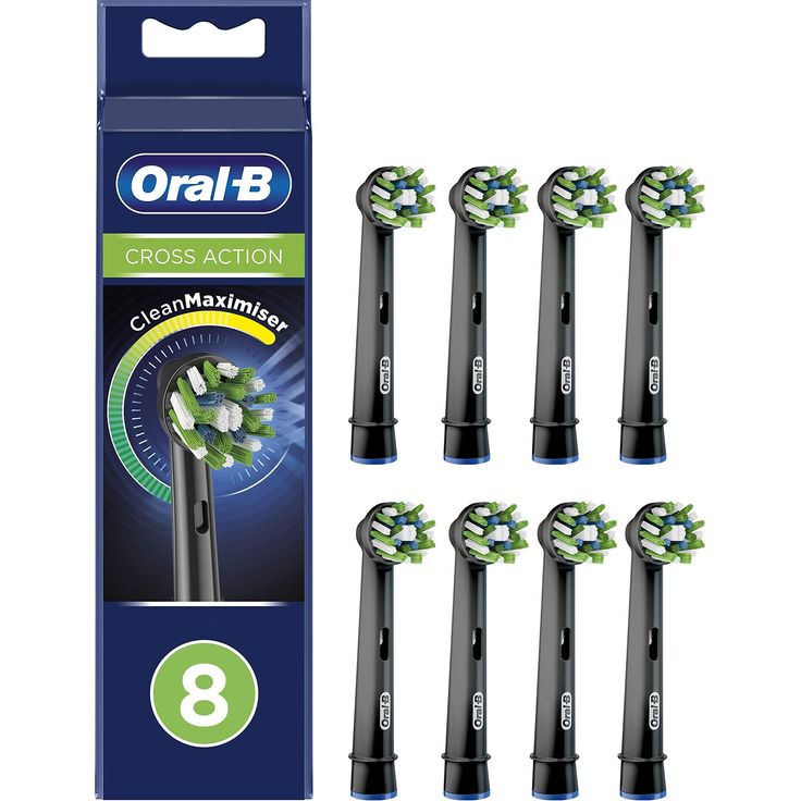 Oral-B Crossaction Ersatzbürsten schwarz Edition mit Cleanmaximiser Technologie