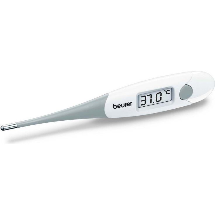 Beurer FT 15-1 digitales Fieberthermometer, oral, rektal, axillar, Akustischer Fieberalarm, weiß - grau, zum Messen von erhöhter Körpertemperatur 