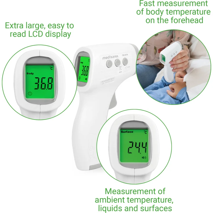 medisana TM A79 kontaktloses Infrarot Thermometer, Fieberthermometer, berührungsloses Stirnthermometer für Erwachsene, Kinder und Babys – Bild 6