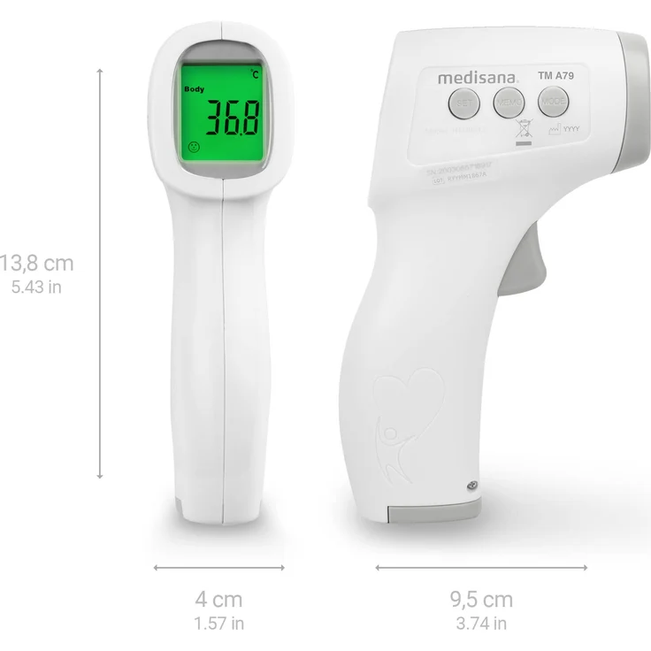 medisana TM A79 kontaktloses Infrarot Thermometer, Fieberthermometer, berührungsloses Stirnthermometer für Erwachsene, Kinder und Babys – Bild 2