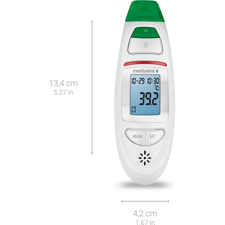 medisana TM 750 digitales 6in1 Fieberthermometer Ohrthermometer für Baby, Kinder und Erwachsene, Stirnthermometer mit visuellem Fieberalarm, Speicherfunktion und Bluetooth – Bild 2