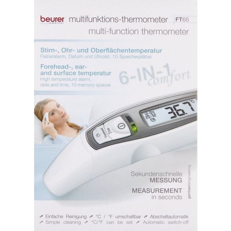 Beurer FT 65, Infrarot-Technologie, mit visuellem Fieberalarm, weiß, zum Messen von erhöhter Körpertemperatur – Bild 3