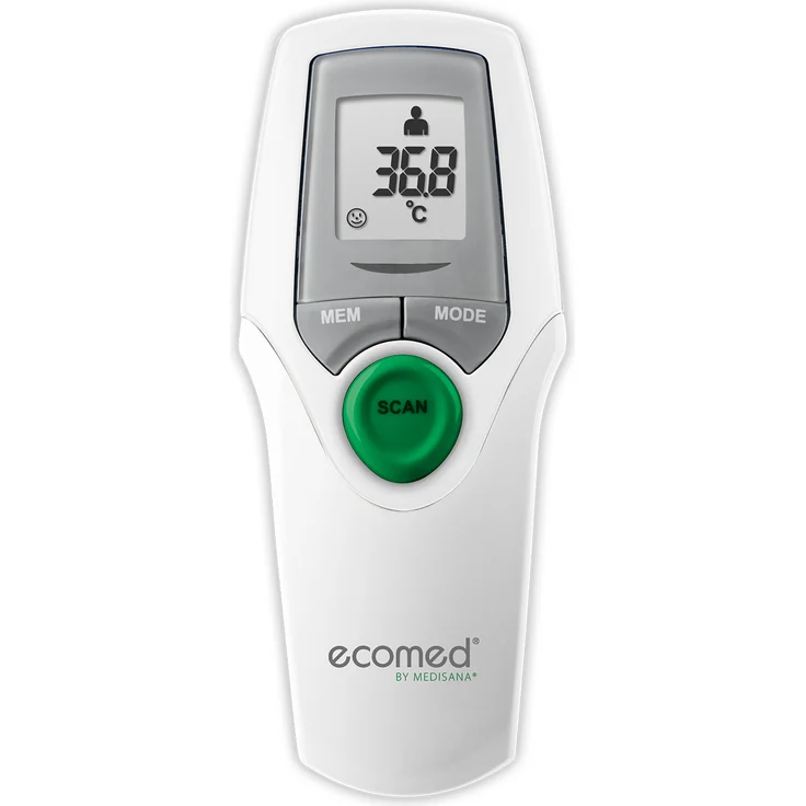 ecomed TM-65E digitales Infrarot-Fieberthermometer für Baby, Kinder und Erwachsene, Stirnthermometer, Umgebungstemperatur und Flüssigkeitstemperatur – Bild 1