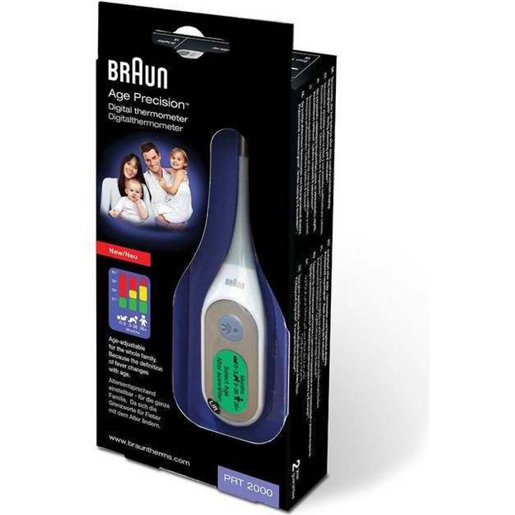 Braun Thermometer PRT 2000 Age Precision 609337, für axillare, orale, rektale Messungen, Fieberalarm, 1 speicherbare Messung, mit Digitalem Display – Bild 4