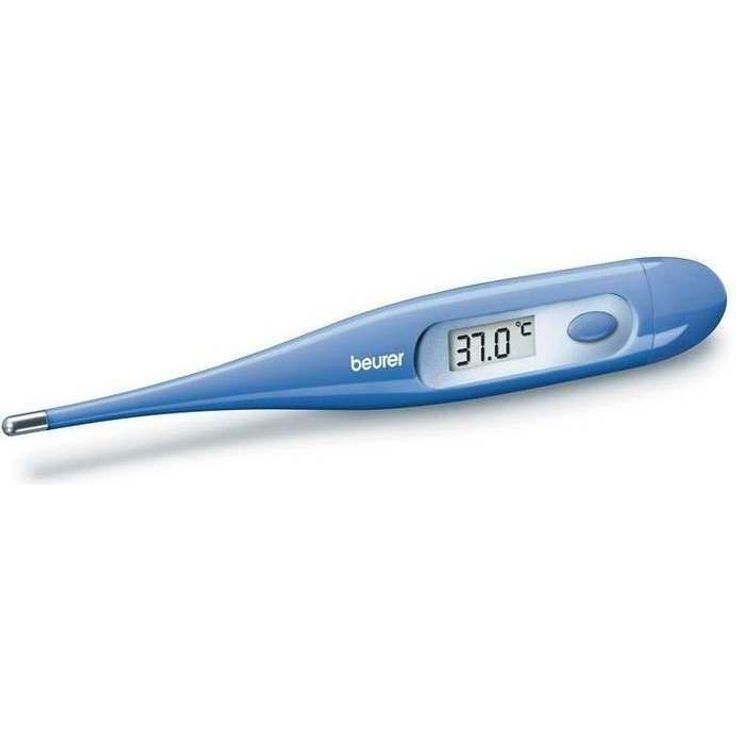 Beurer FT 09 Digitales Fieberthermometer, blau, wasserdicht, zum Messen von erhöhter Körpertemperatur 