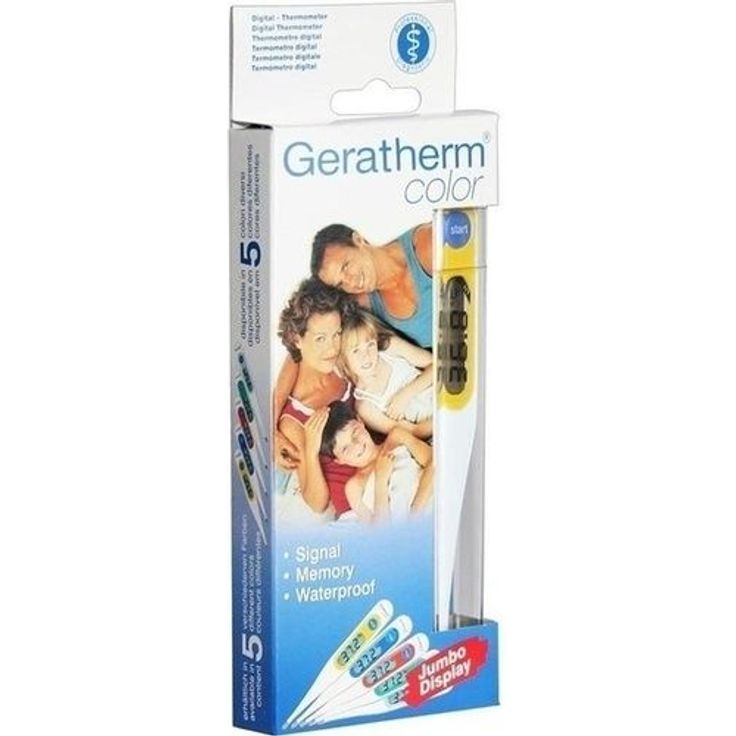 Geratherm Fieberthermometer color digital, für orale, rektale & axillare Messung, zum Messen von erhöhter Körpertemperatur 
