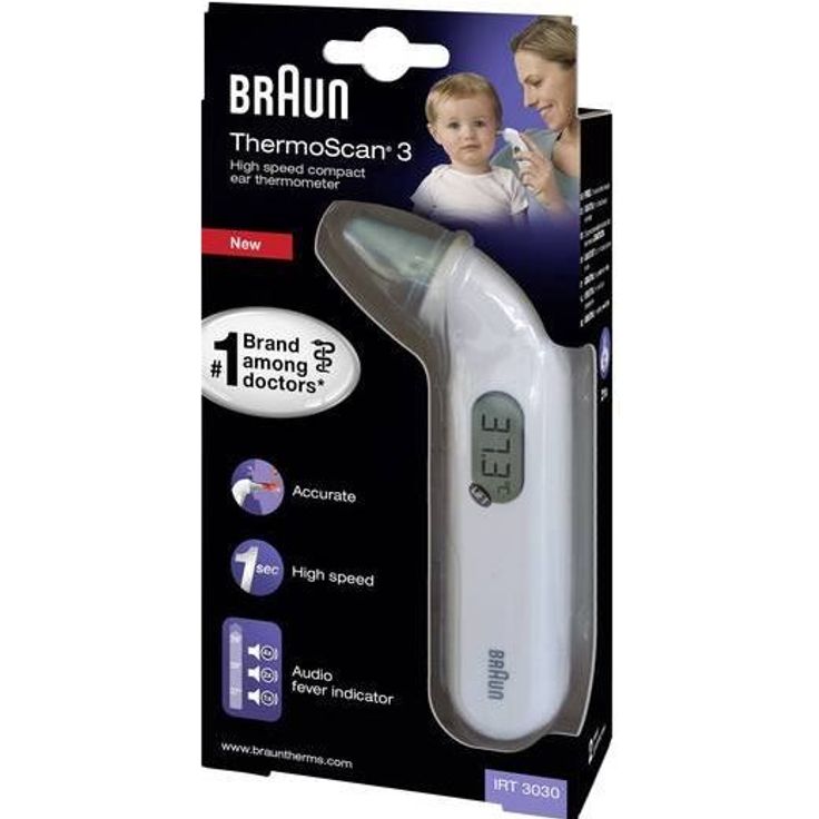 Braun IRT 3030 ThermoScan 3 Infrarot-Thermometer Messung im Ohr & Fieberalarm, zum Messen von erhöhter Körpertemperatur – Bild 2