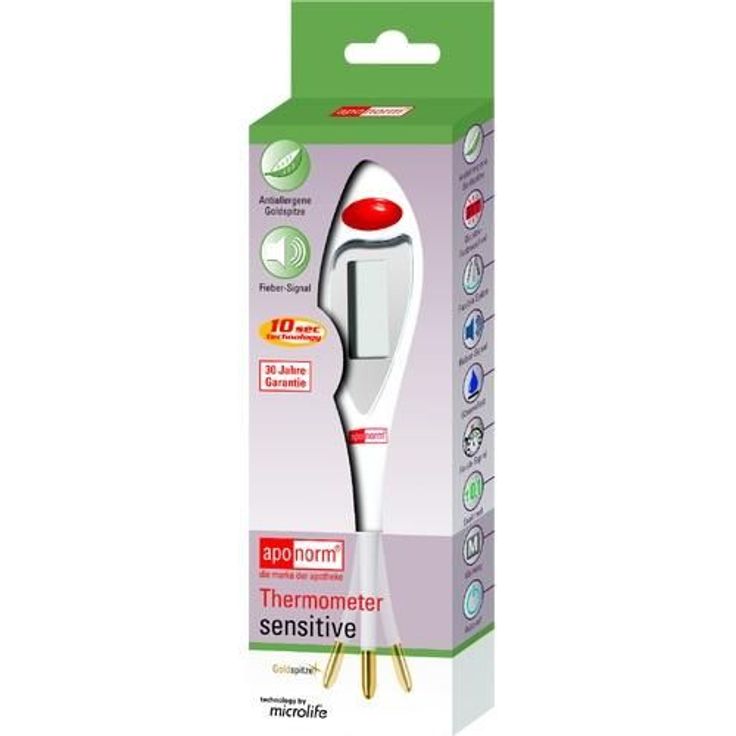 APONORM Fieberthermometer sensitive orale, rektale & axillare Messung, weiß, zum Messen von erhöhter Körpertemperatur 