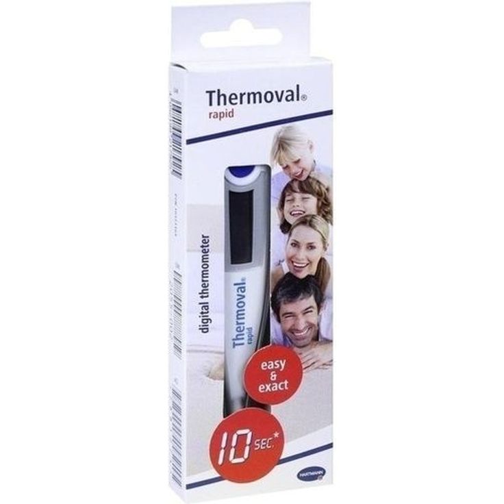 THERMOVAL rapid digitales Fieberthermometer orale, rektale & axillare Messung, weiß, zum Messen von erhöhter Körpertemperatur 