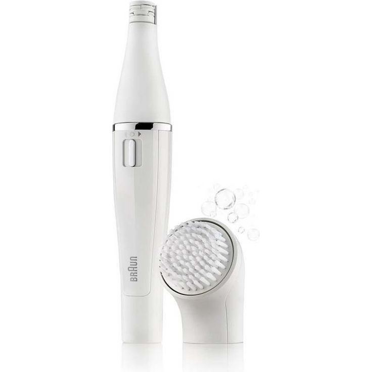 Braun Face Gesichtsepilierer und Gesichtsreinigungsbürste 810, mit zusätzlicher Batterie, silber-weiß