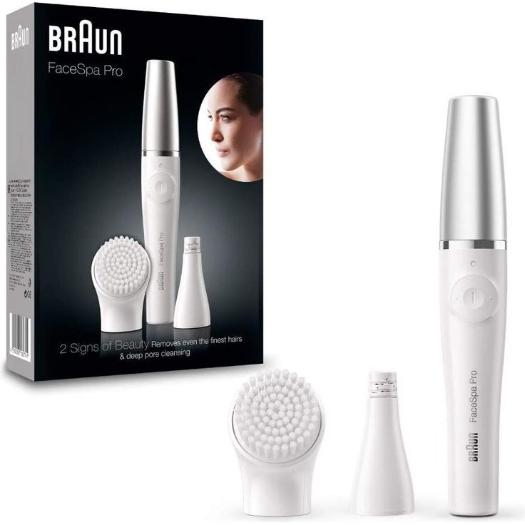 Braun FaceSpa Pro 910 Geischtsreinigungs- und Epiliergerät für Gesichtshärchen, mit silberner Kappe, weiß-silber – Bild 4