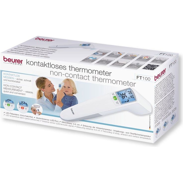 Beurer FT 100 Fieberthermometer, weiß, misst Stirn-, Objekt- oder Raumtemperatur, zum Messen von erhöhter Körpertemperatur – Bild 2