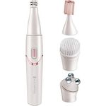 Remington Gesichtspflege Kit smooth&silky EP7070, Gesichtsepilierer, Gesichtsreinigungsbürste, Massageroller, Trimmer, batteriebetrieben, perlmuttfarbenes weiss-rosé
