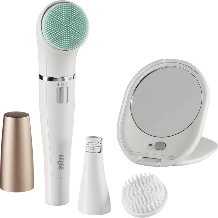 Braun FaceSpa 3-in-1 Gesichtsepilierer und Reinigungsbürstensystem 851v, mit zusätzlicher Batterie, Massagepad und Spiegel, weiß-rotgold – Bild 9