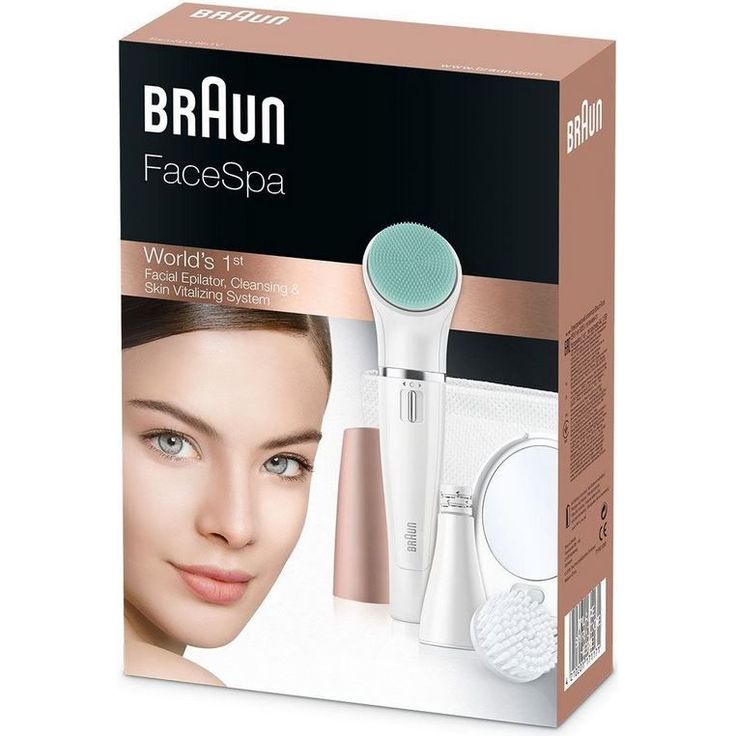 Braun FaceSpa 3-in-1 Gesichtsepilierer und Reinigungsbürstensystem 851v, mit zusätzlicher Batterie, Massagepad und Spiegel, weiß-rotgold – Bild 3