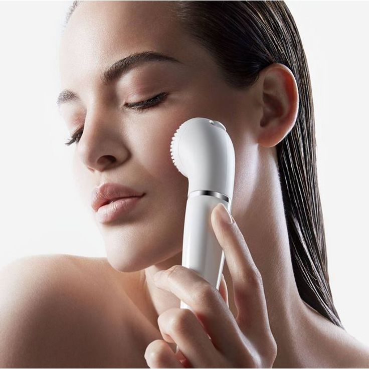 Braun FaceSpa 3-in-1 Gesichtsepilierer und Reinigungsbürstensystem 851v, mit zusätzlicher Batterie, Massagepad und Spiegel, weiß-rotgold – Bild 10
