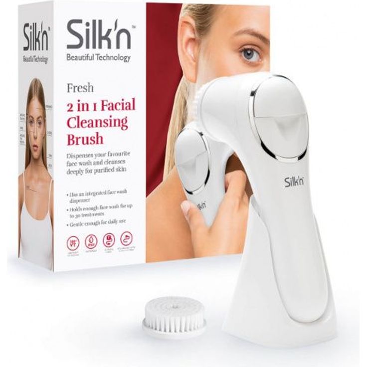Silkn Fresh Gesichtsreinigungsbürste mit Spender für Reinigungslotion, Wasserdicht – Bild 2