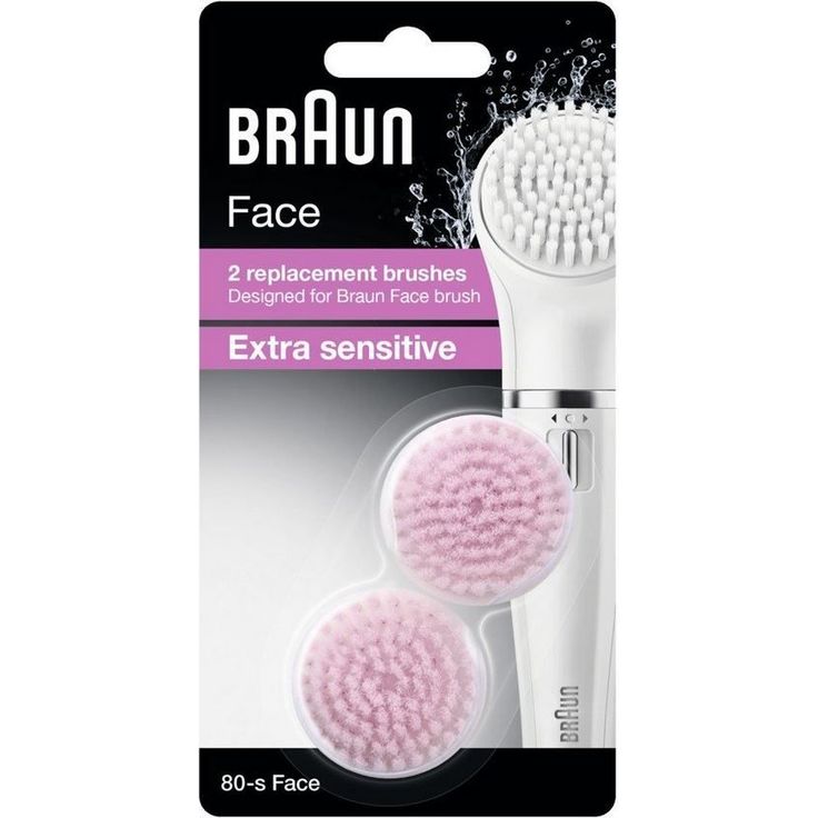 Braun Face Ersatzbürsten Extra Sensitiv 80-s, für Braun Gesichtsreinigungsgeräte, 2 Stück – Bild 3