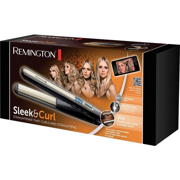 Remington Haarglätter Sleek & Curl S6500, abgerundetes Design für präzises Lockenstyling, schwarz-beige Keramik-Glätteisen für seidig glattes Haar – Bild 2