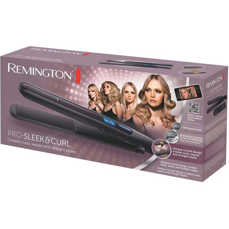 Remington Haarglätter Pro Sleek & Curl S6505, abgerundetes Design zum Glätten und Stylen von Locken, schwarz Tourmalin-Glätteisen für seidig glattes Haar – Bild 2