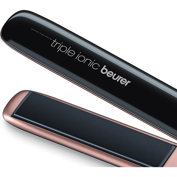 Beurer HS 80 Haarglätter mit Titanium-Beschichtung, Schnellheizung, Magic-LED Display und Abschaltautomatik, Triple Ionic-, Protection- und Memory-Funktion Titanium-Glätteisen & Ionen-Technologie für seidig glattes Haar – Bild 3