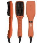 ikoo E-Styler - Ionen Glättbürste in Reisegröße, Haarglätter mit Kamm, Glätteisen für seidig glatte Haare, Bürste, Glättungsbürste mit Keramikplättchen inkl. hitzebeständigem Beutel - Orange Blossom & Ionen-Technologie für seidig glattes Haar