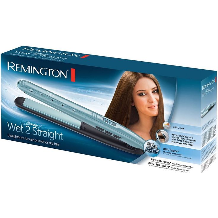 Remington Haarglätter Wet 2 Straight S7300, Anwendung auf feuchtem und trockenem Haar, blau Keramik-Glätteisen für seidig glattes Haar – Bild 3