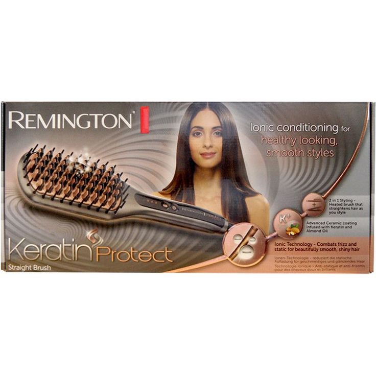 Remington CB7480 Glättbürste Keratin Protect, hochwertige keramikbeschichtete Borsten mit Keratin und Mandelöl, grau-rose gold & Ionen-Technologie für seidig glattes Haar – Bild 2