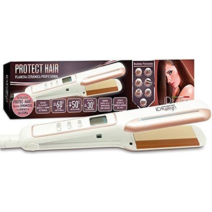 POSTQUAM Bügeleisen Protect Hair-IDEPROTECTH, Weiß Keramik-Glätteisen für seidig glattes Haar