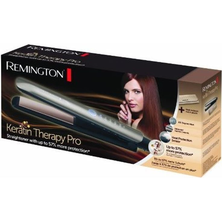 Remington Haarglätter Keratin Therapy S8590, innovativer Hitzeschutzsensor, braun Keramik-Glätteisen für seidig glattes Haar – Bild 4
