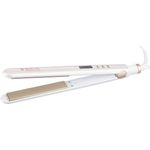 Ecg Haarglätter, Keramische Bügelplatten, Led-Anzeige, Lock Funktion, Automatische Ausschalten, weiß-Gold Zv 117 für seidig glattes Haar