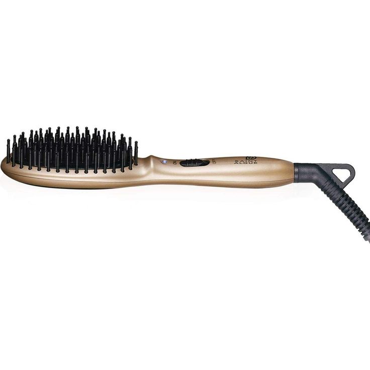 SAINT ALGUE Demeliss Mini PRO - Professioneller Keramik-Reisebürste - Gold-Schwarz für seidig glattes Haar