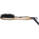 SAINT ALGUE Demeliss Mini PRO - Professioneller Keramik-Reisebürste - Gold-Schwarz für seidig glattes Haar