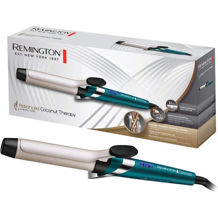 Remington Lockenstab Advanced Coconut Therapy 32mm, hochwertige Keramikbeschichtung angereichert mit Kokosnuss & UV-Filter, integr. Sensor LCD-Display, CI8648