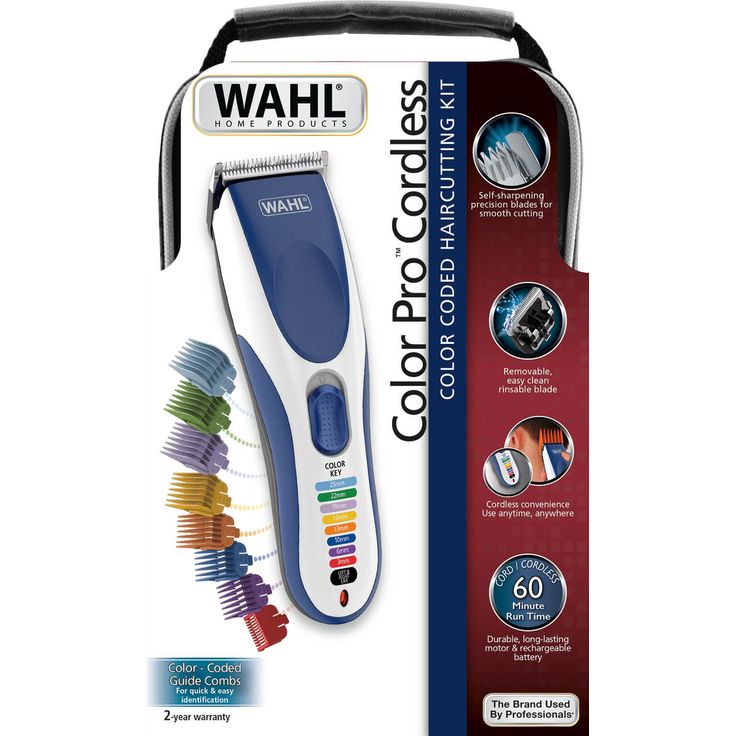Wahl 09649-016 Color PRO Cordless Haarschneider Netz- und Akkubetrieb 60 Minuten Akkulaufzeit abnehmbare Präzisionsklingen inkl. Aufsteckkämme, Etui, Schere – Bild 2