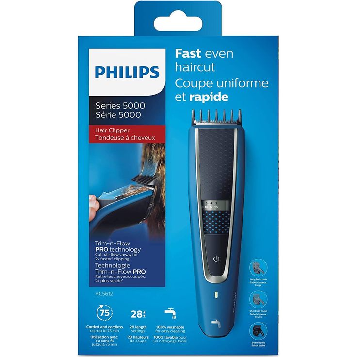 Philips Series 5000 HC5612/15 Haarschneider DualCut und Trim-n-Flow-PRO-Technologie 75 Minuten Akkubetrieb inkl. Kammaufsätze – Bild 4