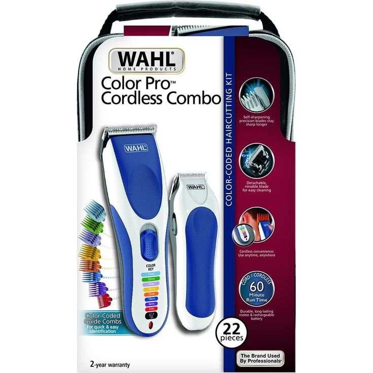 Wahl Color Pro 09649-916 Haarschneider 60 Minuten Akkubetrieb 8 Kammaufsätze inkl. Mini-Haartrimmer & Aufbewahrungstasche – Bild 3