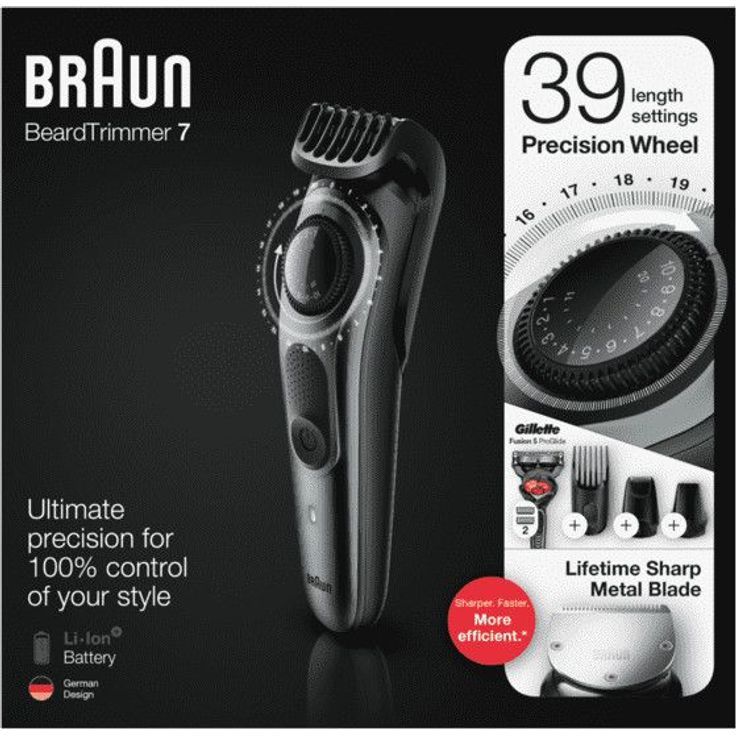 Braun BT7240 Bartschneider, graphit/schwarz 100 Minuten Akkubetrieb 39 Schnittlängen – Bild 3