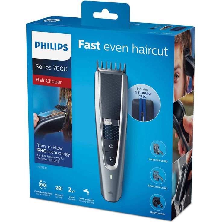 Philips HC5630-15 Hairclipper Series 5000 Haarschneider, silber-schwarz 28 Schnittlängen abwaschbar – Bild 4