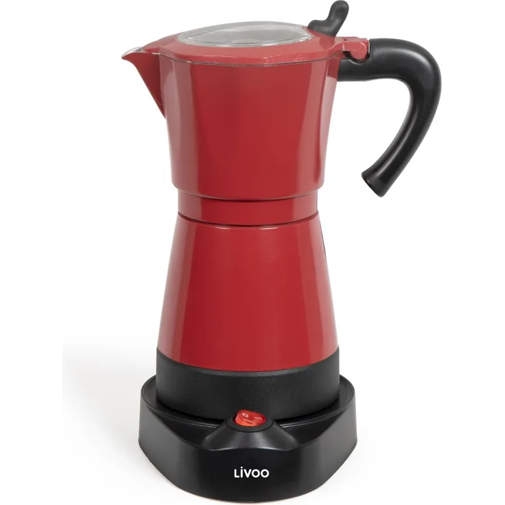 LIVOO elektrischer Espressokocher Mokka-Kanne 300ml italienisch 6 Tassen DOD117RC