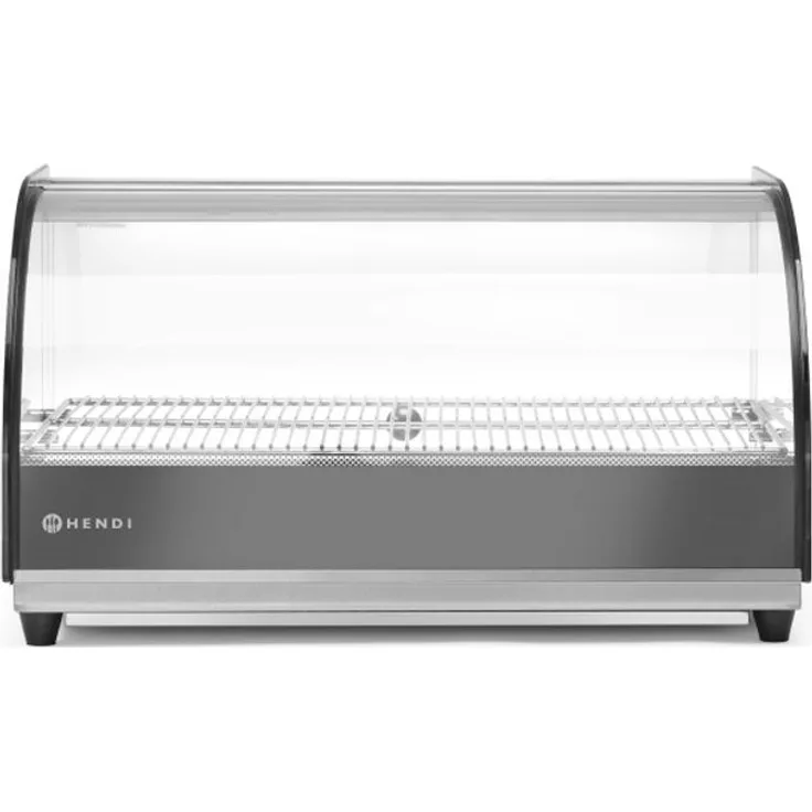 Hendi Warmhaltevitrine mit 1 Auslage, 400W, bis 85°C, Edelstahl, schwarz