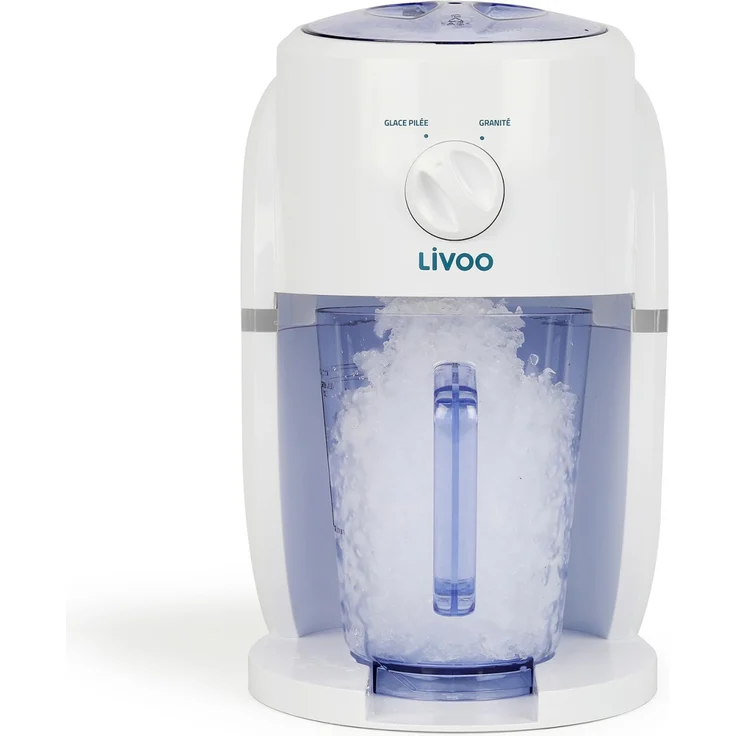 LIVOO DOM430 Eiscrusher Eiswürfel Crusheis Eiswürfelmaschine Eiskrug, 1,1 L, Kunststoff, weiß