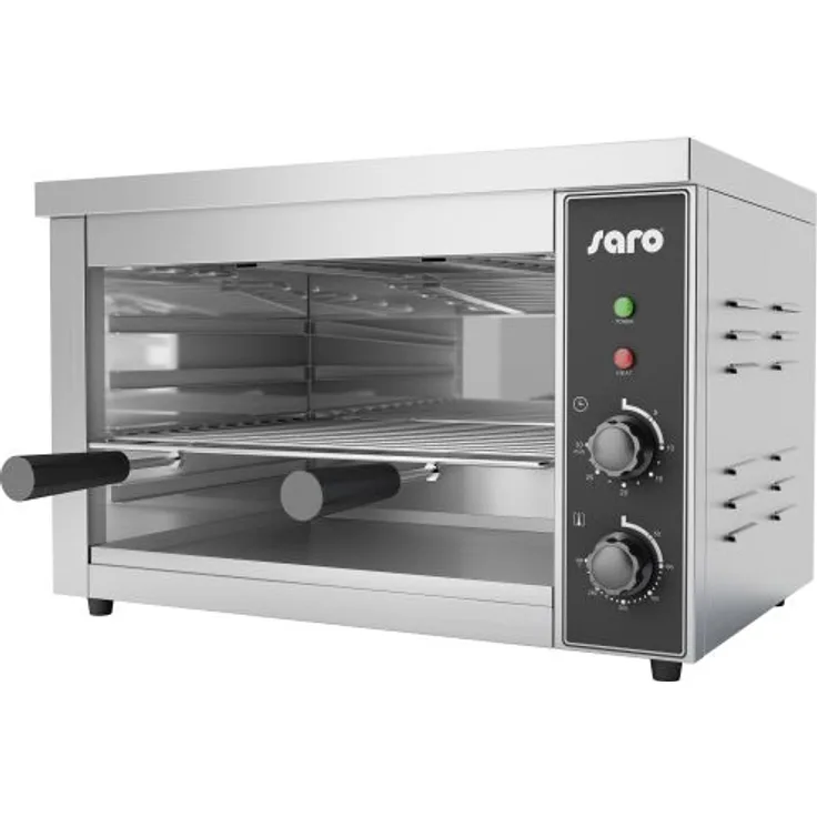 Saro Modell LANA Salamander, 3000W, Edelstahl, Kunststoff, Timer, Grillrost, silber