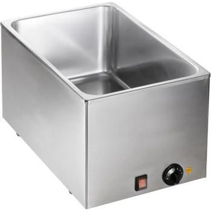 Saro Modell BM 210 Bain Marie, Maße: 345 x 545 x 290 mm, Edelstahl, Kontrollleuchte, Ein- und Ausschalter, Temperaturregler, elektrisch, silber