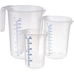 Messbecher -STACKABLE- Ø 12 cm, H: 16,5 cm, 1 Liter Polypropylen mit offenem Griff geprägte Maßskalierung außen Liter- - Milliliter-Einteilung