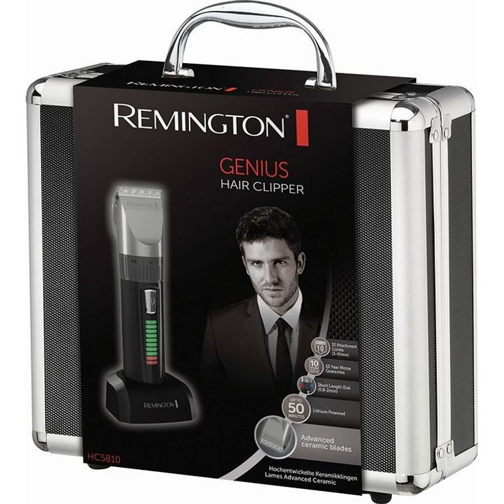 Remington Haarschneidemaschine HC5810 (selbstschärfende Keramikklingen, 10 Aufsteckkämme + Präzisionslängeneinstellung, Netz- und Akkubetrieb, Lithium, Profi-Alukoffer) Haarschneider, Haartrimmer – Bild 2