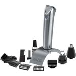Wahl 9818-116 Stainless Steel Lithium Ion plus Edelstahl-Bartschneider inkl. Aufsatz für Nasen- und Ohrenhaare & 4 Kammaufsätze