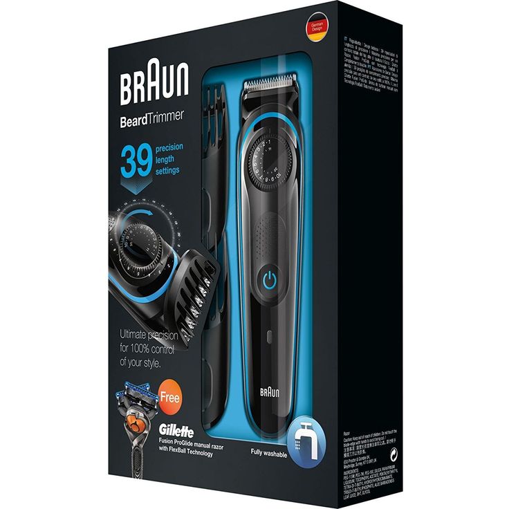 Braun Bartschneider BT3040, Haar- Und Bartschneider Für Herren Mit Gillette Fusion ProGlide Rasierer, schwarz-blau – Bild 5