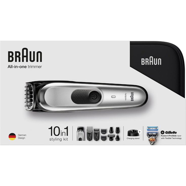 Braun MGK7920 Multigroomer 100 Minuten Akkubetrieb 13 Schnittlängen 4 Kammaufsätze inkl. Gillette Nassrasierer, Aufbewahrungstasche – Bild 2